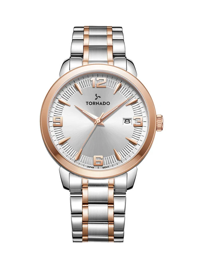تورنيدو Men's Analog Sunray White Dial Watch - T9006B-KBKW
