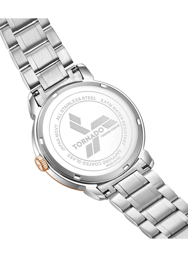 تورنيدو Men's Analog Sunray White Dial Watch - T9006B-KBKW