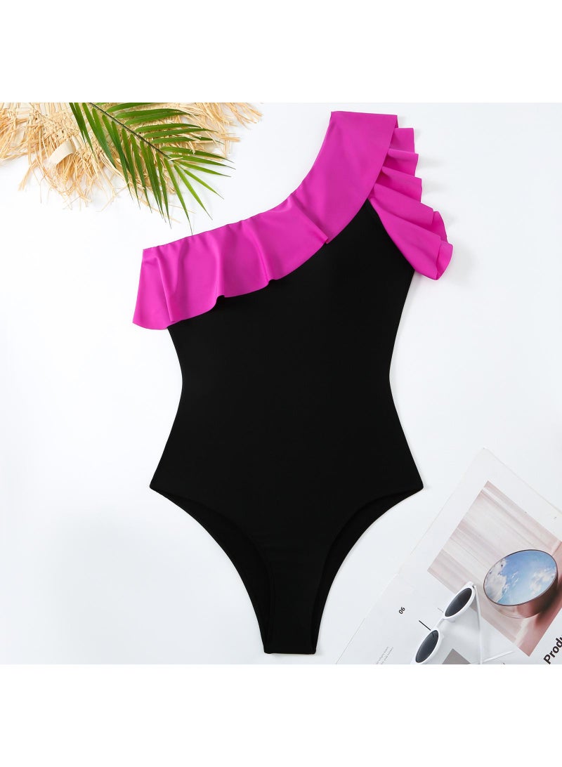 Y&D 2-Piece Women One Shoulder Swimsuit with Skirt Holiday Beach Dress Female Retro Swimwear Vintage Surf Wear Summer - Image 5