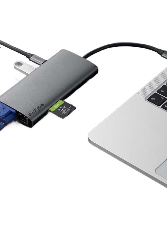 thinkpad Lenovo Type-C Docking Station Usb-C To Hdmi And Vga Adapter Usb Splitter Gigabit Ethernet Port Pd Fast Charging Sd/Tf Card Reader Laptop Expansion Dock Lc10 - Image 3