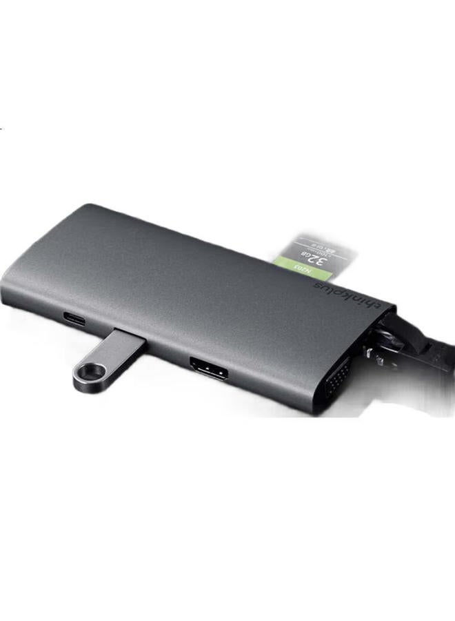 thinkpad Lenovo Type-C Docking Station Usb-C To Hdmi And Vga Adapter Usb Splitter Gigabit Ethernet Port Pd Fast Charging Sd/Tf Card Reader Laptop Expansion Dock Lc10 - Image 2
