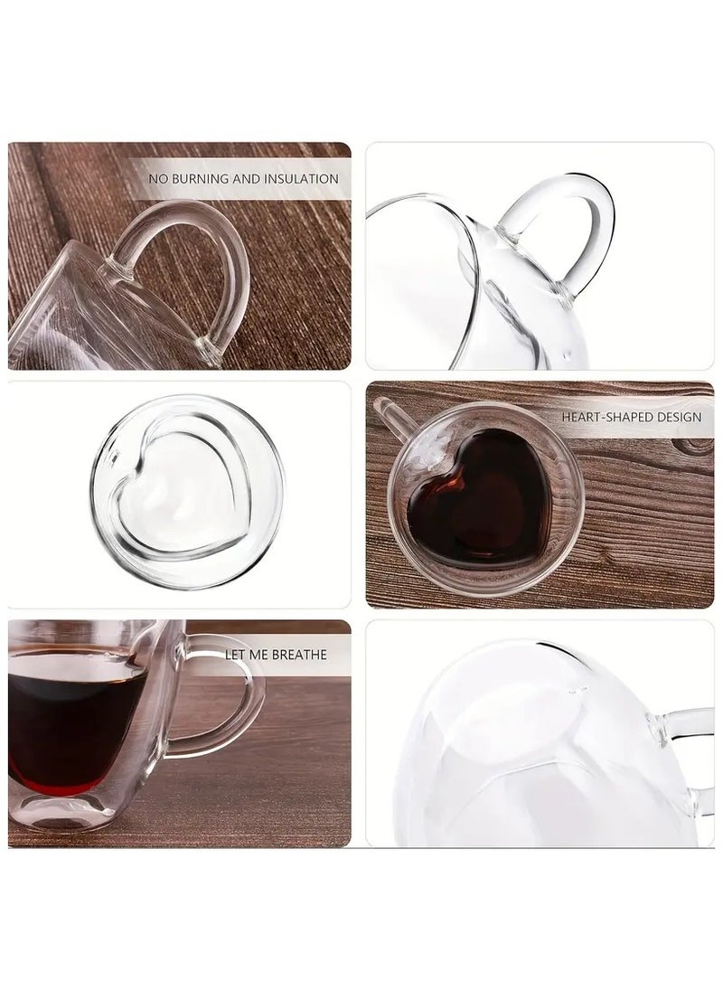 DOOM 2 Double-Layered Borosilicate Glass Cups With An Inner Heart Shap , for Your Own Set and Romantic Gift, Small and Medium size  - Image 5