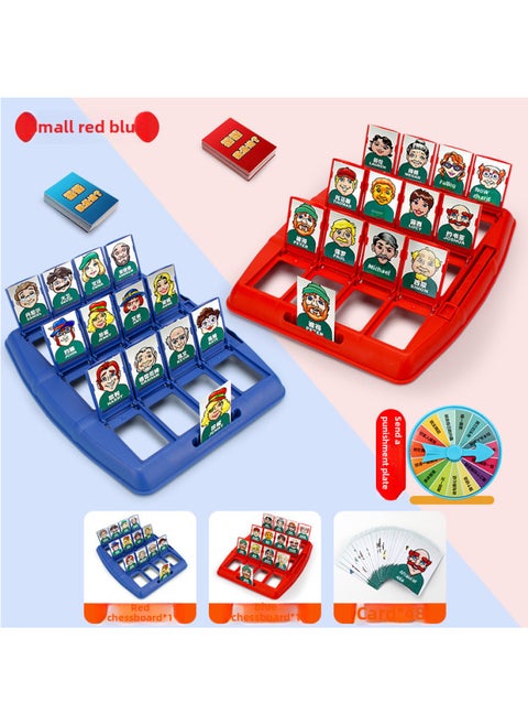 Children's Desktop Gaming Guess Who Am I Logic Reasoning Educational Parent-Child Interactive Toy Paper Card Game-Color:Little Guess Who I Am + Punishment Plate (e-commerce Box)