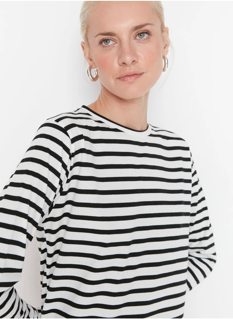 trendyol Striped Round Neck T-Shirt