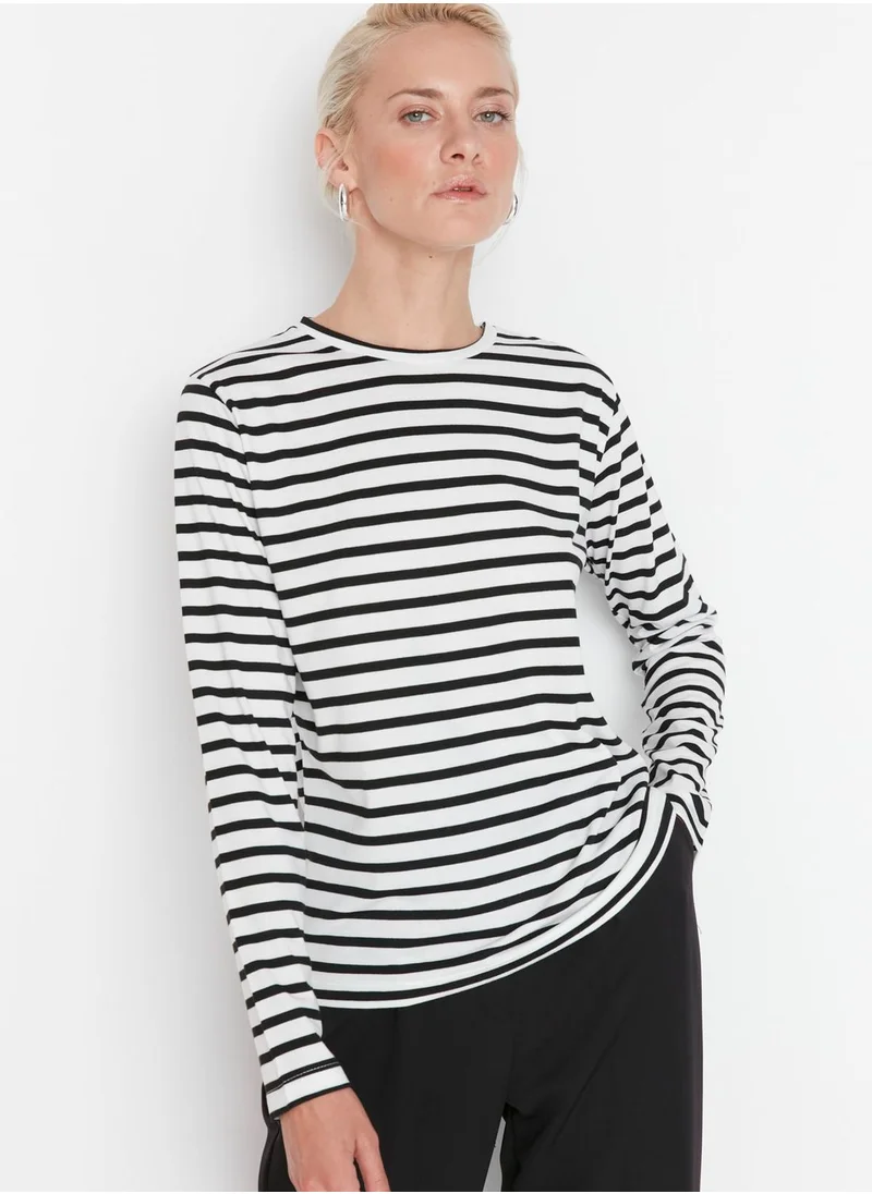 trendyol Striped Round Neck T-Shirt