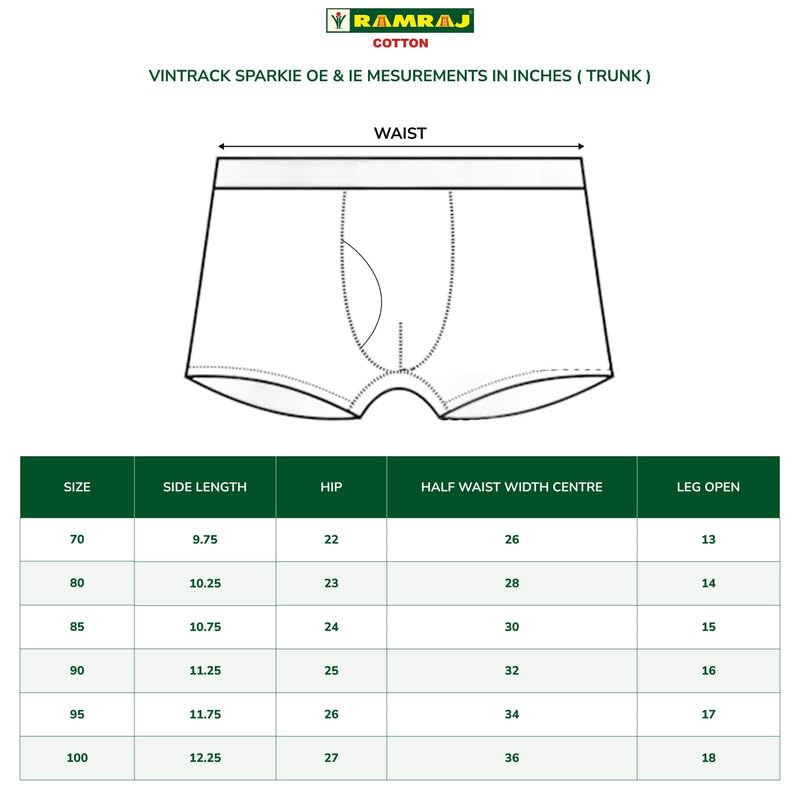 RAMRAJ COTTON Mens Vintrack Trunk Without Pocket Pack of 3 (80) Assorted - Image 5