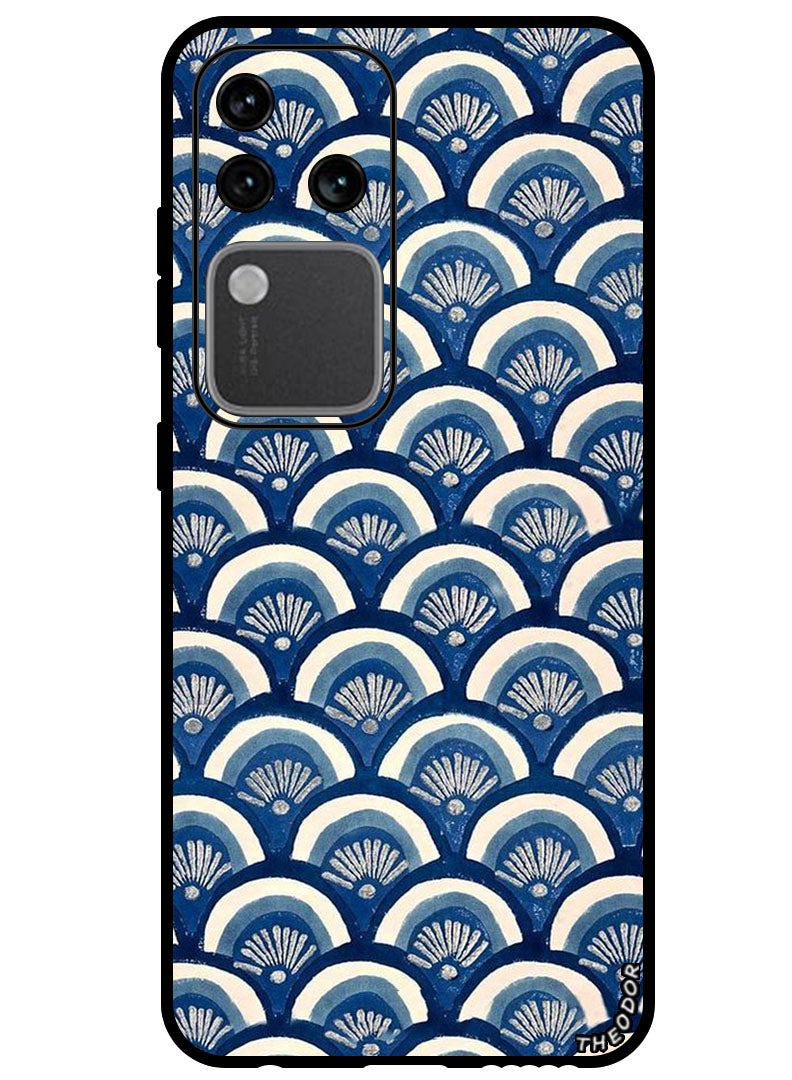 Theodor Protective Case Anti Scratch Shock Proof Bumper Cover For Vivo S18 Pro Blue Floral Patterns - Image 1