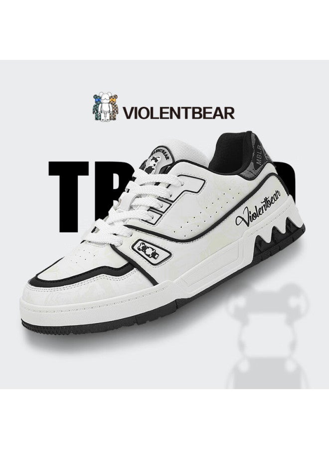 Violentbear Men's And Women's Shoes, Graffiti Sneakers, Trendy Shoes, Couple's Light Luxury Cowhide, Autumn Breathable Fashion High-value
