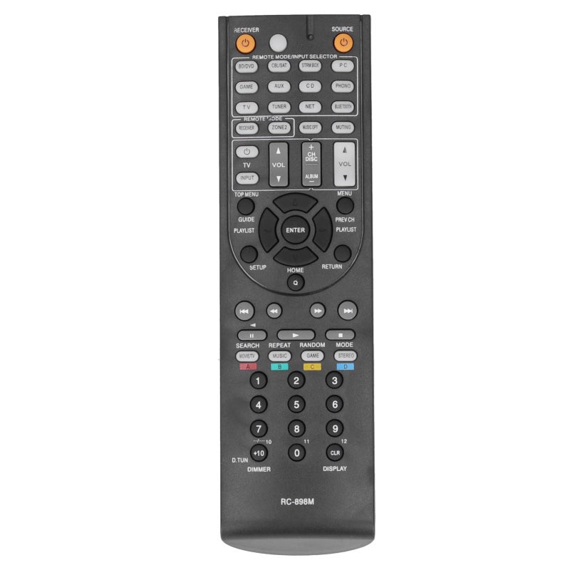 Remote Control RC-898M Fit for Onkyo TX-NR5008 TX-NR709 TX-NR646 - 10m Range Button Remote Control Replacement - High Sensitivity ABS Home TV Remote Control for Onkyo TX-NR747 TX-NR545 - Image 1