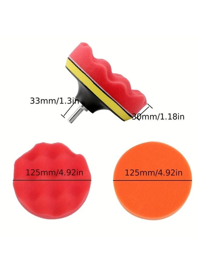 12pcs 125mm Car Polisher Sponge Pads Buffing Waxing Kit For Drill Buffer Wheel - Image 3