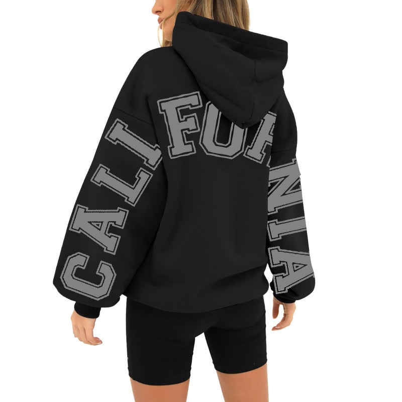 and sweater hooded new loose fashion men''s and women''s letters printing factory direct sales - Image 3