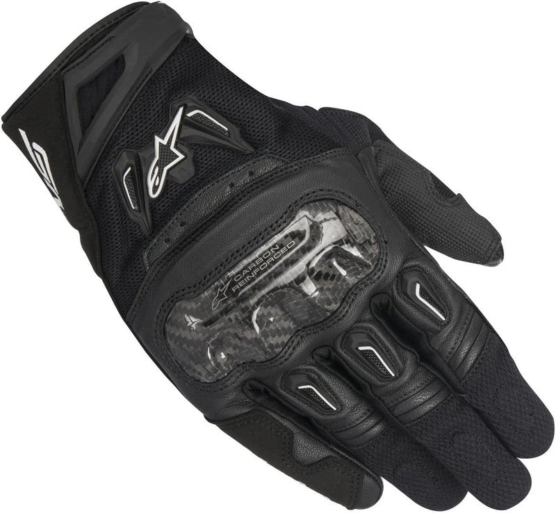 Alpinestars SMX-2 Air Carbon V2 Gloves - Black, Full-Grain Leather & 3D Mesh, Carbon Knuckle Protection, Touchscreen Compatible, Pre-Curved Design - Image 5