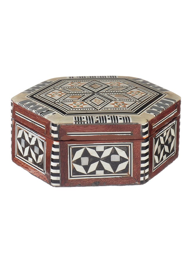 Generic Hsg Seashell Decorated Hexagon Jewelry Box - 7 Cm 