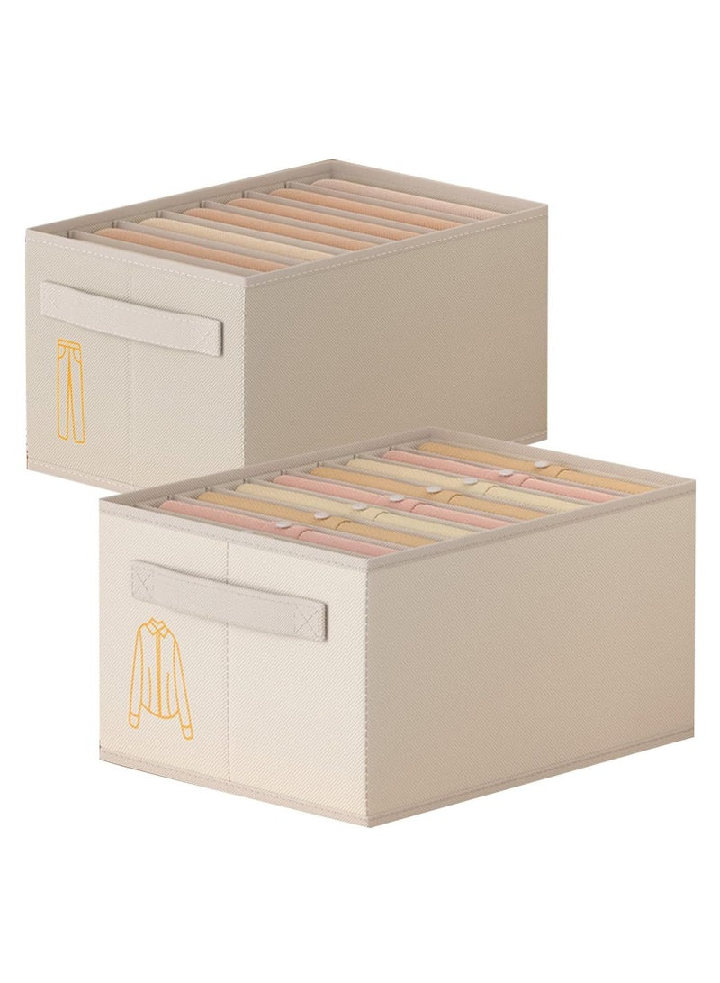 SYOSI Drawer Organizers for Clothing - 2PCS Wardrobe Clothes Organizer with Multiple Grids, Foldable Underwear Drawer Organizers for Neat Closet Storage of Jeans, Sweaters, Hoodies, and More  - Image 1