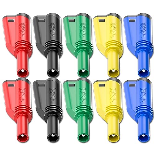 Goupchn 4mm Stackable Shrouded Banana Plugs Safety Fully Insulated Solderless Screw Fixation DIY Connectors 5 Colors - Image 2
