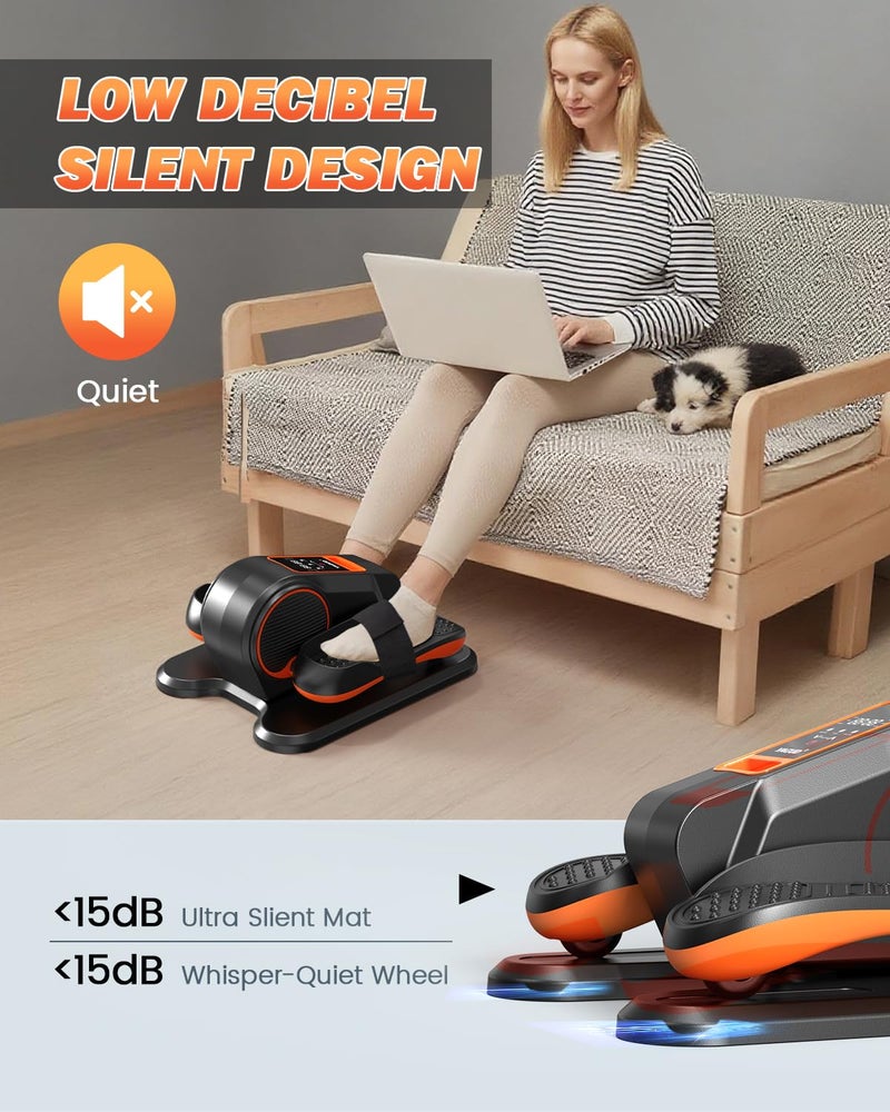 Yagud Under Desk Elliptical Machine, Electric Leg Exerciser as Seen on TV for Senior, Quiet Portable Seated Pedal Exerciser Machine with Remote Control, 12 Adjustable Speeds for Home Office - Image 4