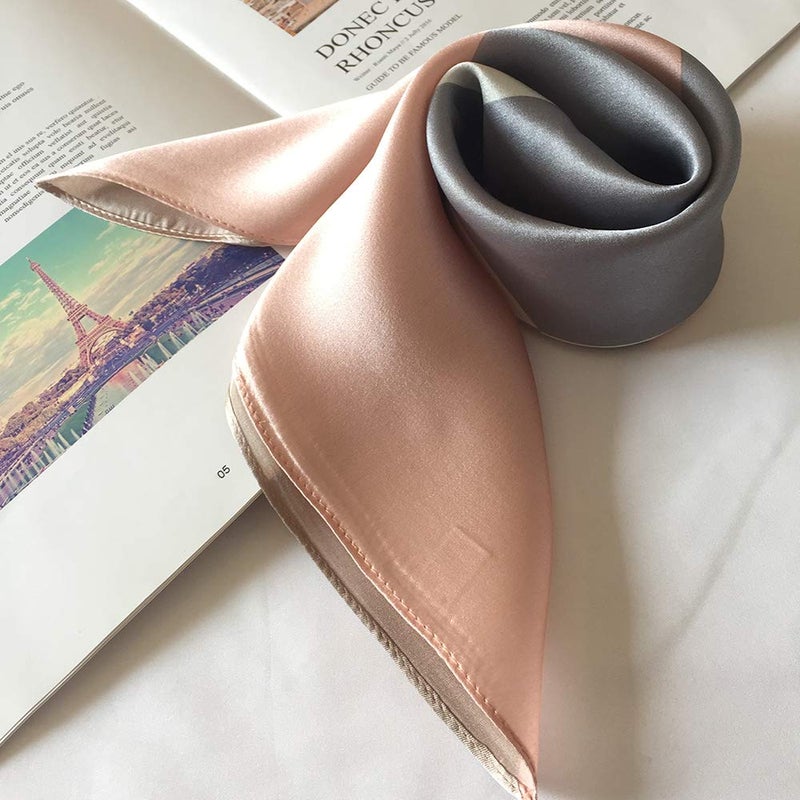 FONYVE 100% Mulberry Silk Scarfs for Women - Lightweight Square Satin Head Scarf - Small Silk Hair Scarf for Sleeping 21" x 21" - Image 4