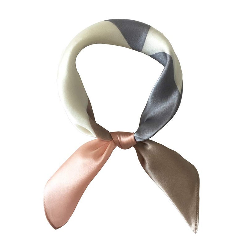 FONYVE 100% Mulberry Silk Scarfs for Women - Lightweight Square Satin Head Scarf - Small Silk Hair Scarf for Sleeping 21" x 21" - Image 1