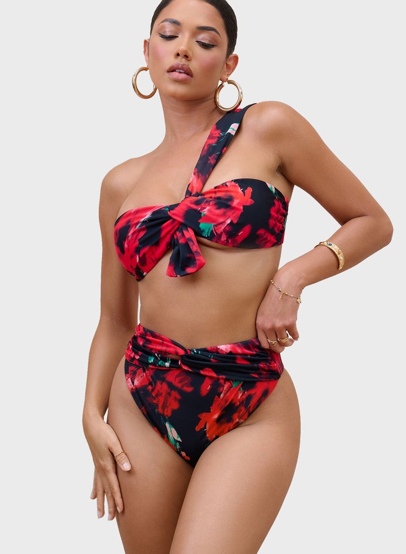 Club L London Front Twisted Bikini Bottom  - Image 1