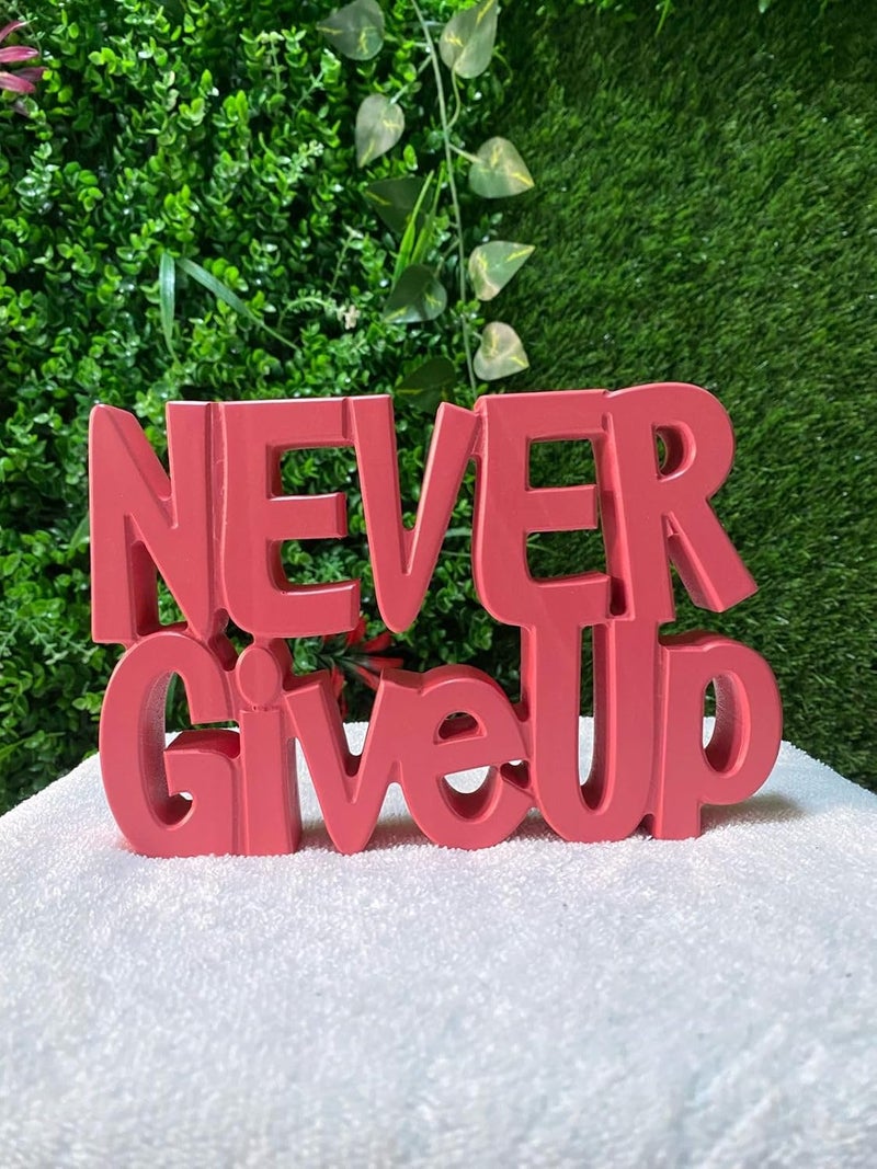 AVVIC MART AVVIC MART Perfect for Home Office Desk or Shelf Quirky Room Decoration Showpiece for Birthday Corporate Gifts and Inspiring Wall Decor Never Give Up Pink  - Image 1