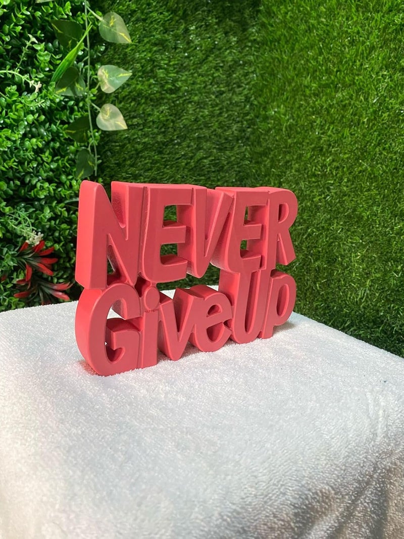 AVVIC MART AVVIC MART Perfect for Home Office Desk or Shelf Quirky Room Decoration Showpiece for Birthday Corporate Gifts and Inspiring Wall Decor Never Give Up Pink  - Image 2