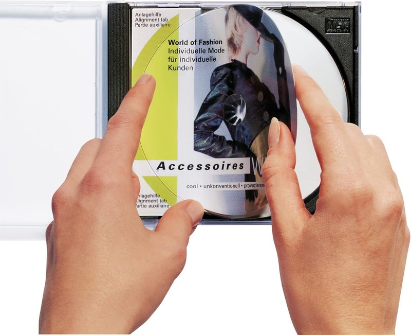 هيرما ملصقات CD كاملة الوجه ذاتية اللصق من ، ملصقان لكل ورقة A4، 50 ملصق للطابعات، مع أداة تحديد الموضع، Ø 116 مم ماكسي (5115)، أبيض - Image 4