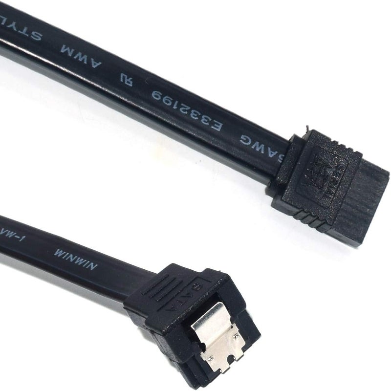 ELifeApply SATA III Cable SATA III 6.0Gbps 90 Degree Right Angle with Locking Latch 7 Pin Female to Female Data Cable with Locking Latch 45.7 cm 3 Pack - Image 3