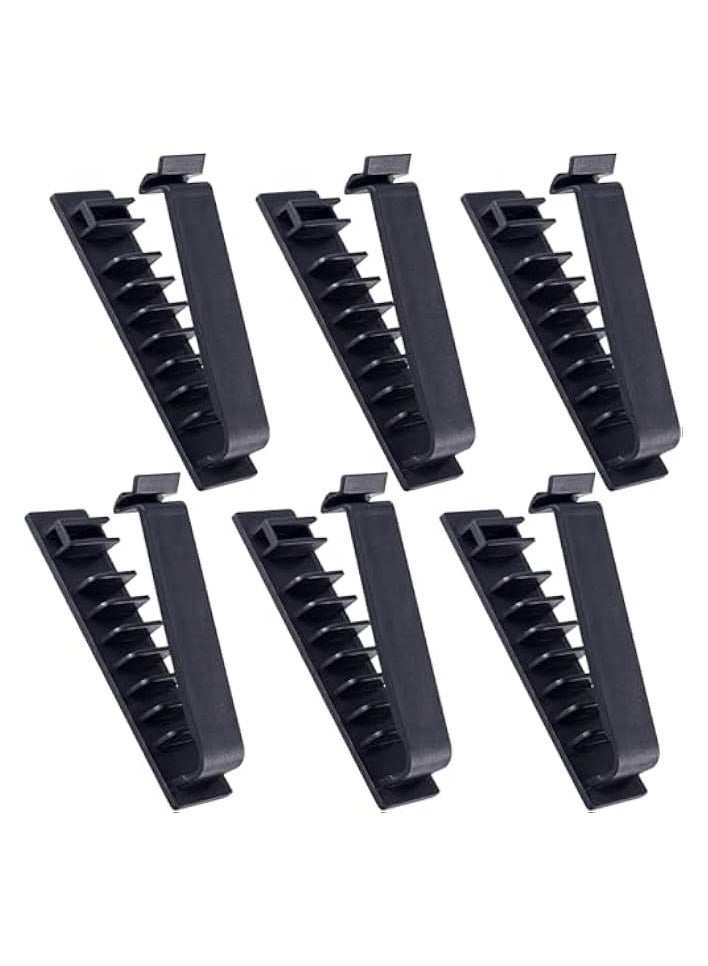 erorex 6 Pcs Cable Organizer Clips, Self-Adhesive Cord Management Holders, Charger Wire Organizing Tools for Home, Office, Desk & Wall, Black - Image 1