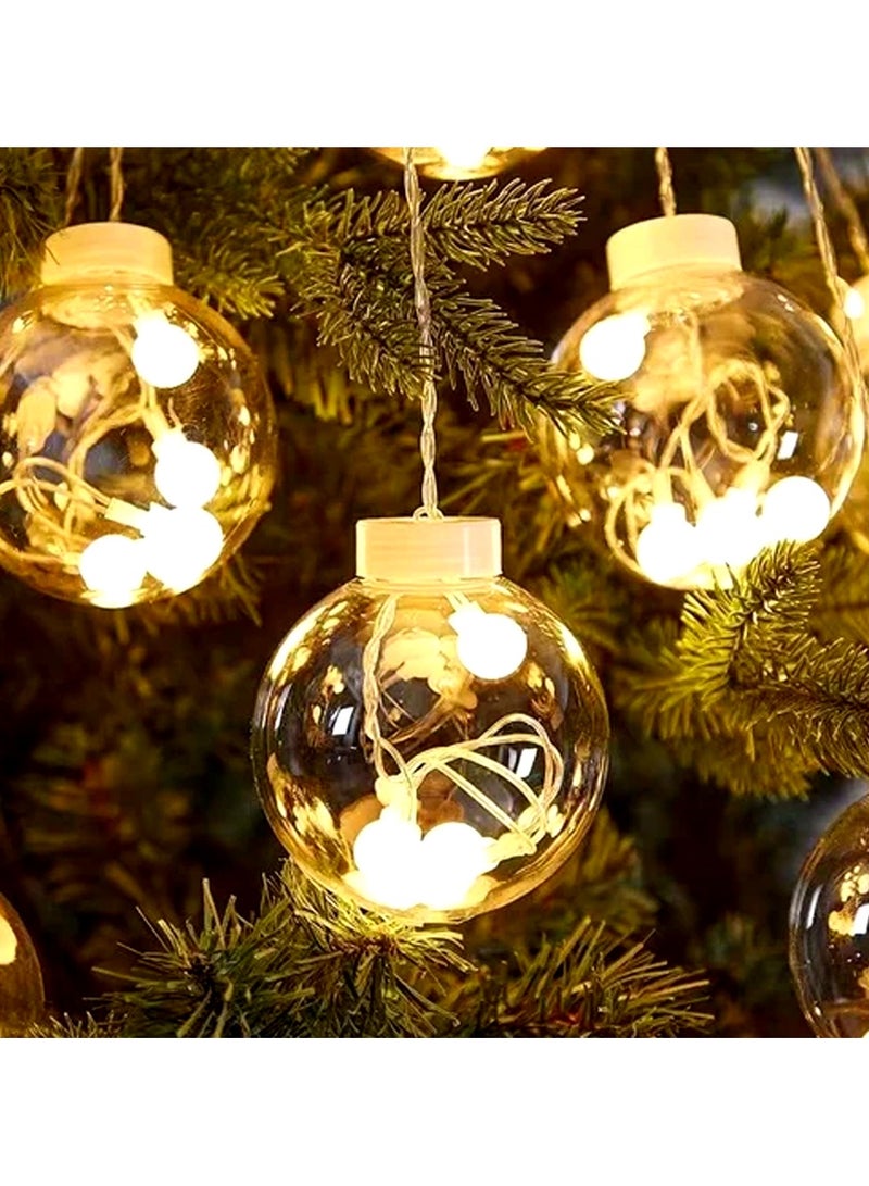 ZAYO LED Wishing Ball Balcony Lights Warm White, Decorative Fairy Lights for Home Balcony, Bedroom, Garden,  Festival Decoration, Hanging LED Ambient Lighting - Image 1