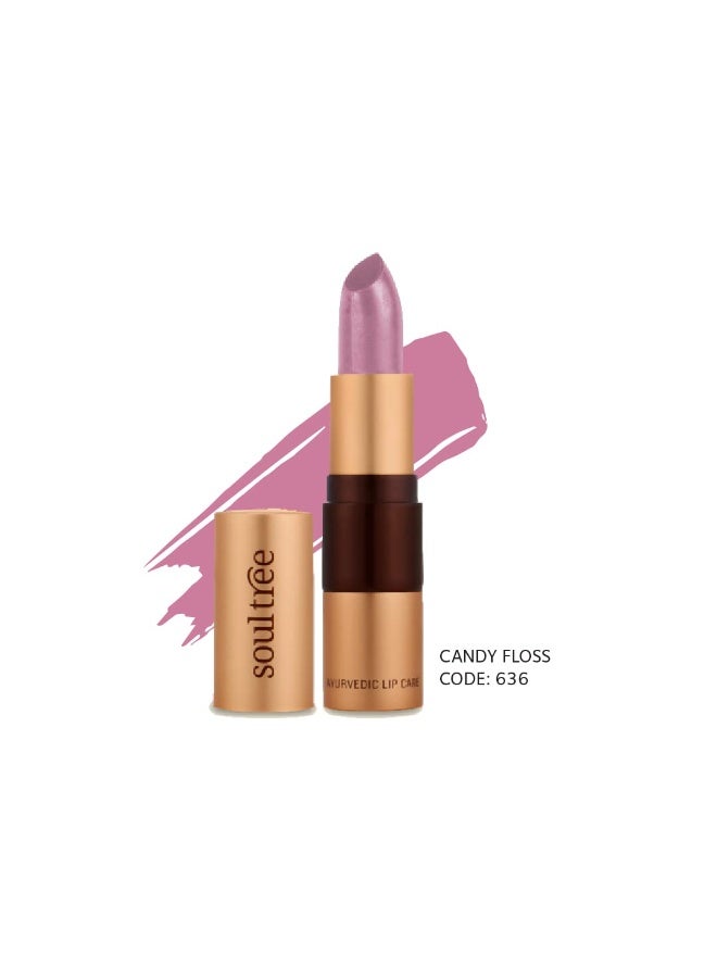 سول تري أحمر شفاه "سول تري" (SoulTree) الأيورفيدي - درجة "كاندي فلوس" 636، 4 غرام | قوام كريمي | غني بالسمن العضوي وزيت اللوز | لشفاه مرطبة ومغذّاة | 4 غرام - Image 4