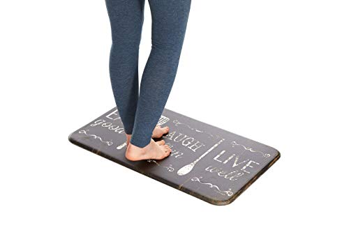 J&V TEXTILES Anti Fatigue Cushioned Comfort Mat, Ergonomically Durable, Supportive, Padded, Thick and Washable, Stain-Resistant, Kitchen, Garage, Office Standing Desk Mats (Eat Laugh Live)* - Image 2