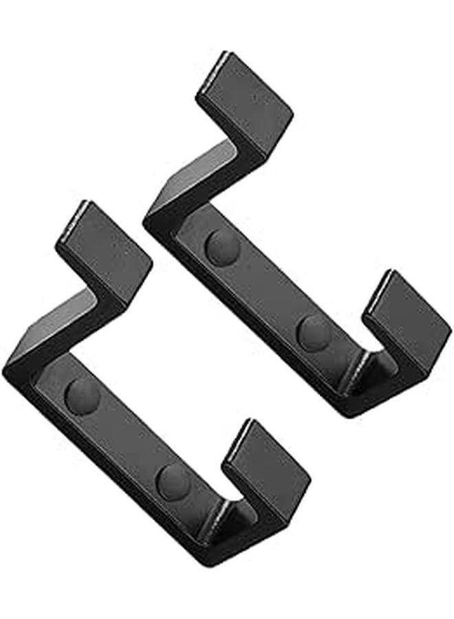 Wall Mounted Double Prong Coat Hat Hooks Heavy Duty Black Door Rack for Entryway Bedroom Organization - Image 1