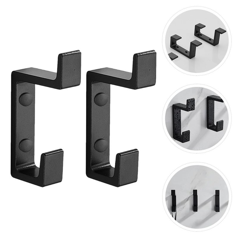 Wall Mounted Double Prong Coat Hat Hooks Heavy Duty Black Door Rack for Entryway Bedroom Organization - Image 5