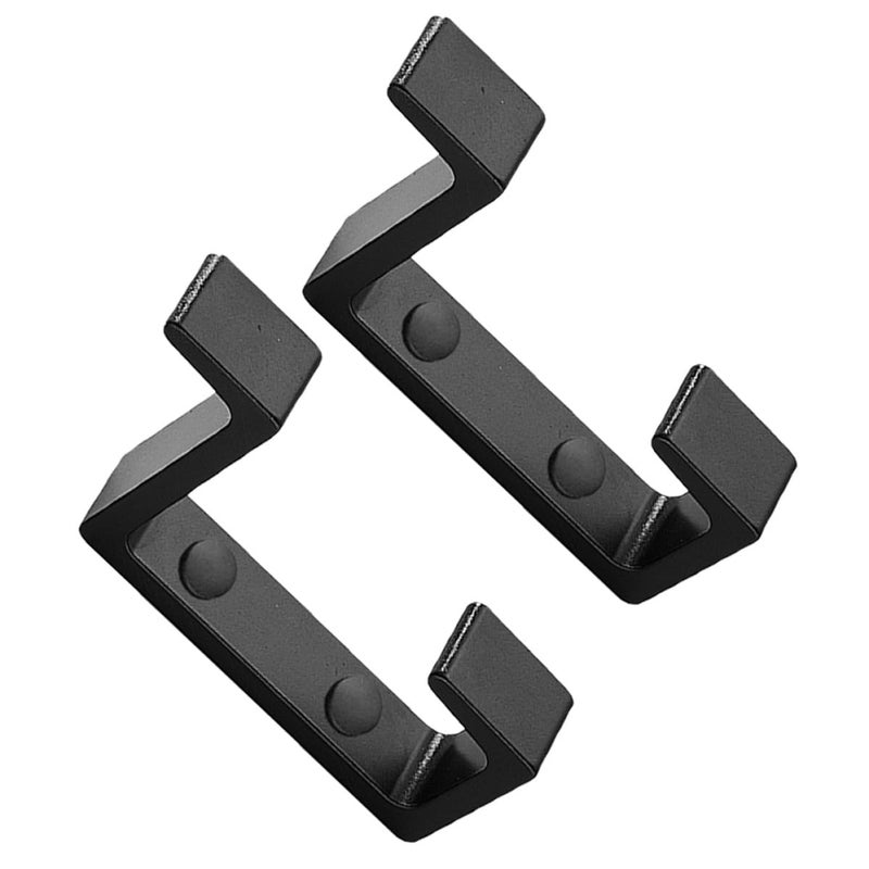 Wall Mounted Double Prong Coat Hat Hooks Heavy Duty Black Door Rack for Entryway Bedroom Organization - Image 2