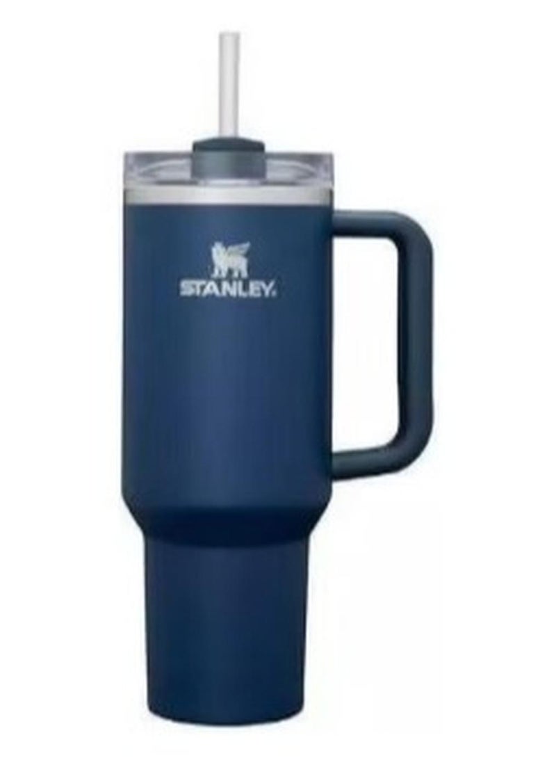 Stanley Quencher H2.0 State Flute Vacuum Insulated Stainless Steel Tumbler with Lid and Fly Straw Sucks Up Ice Cream, Smoothies and More, Navy 2.0, 40 oz - Image 1