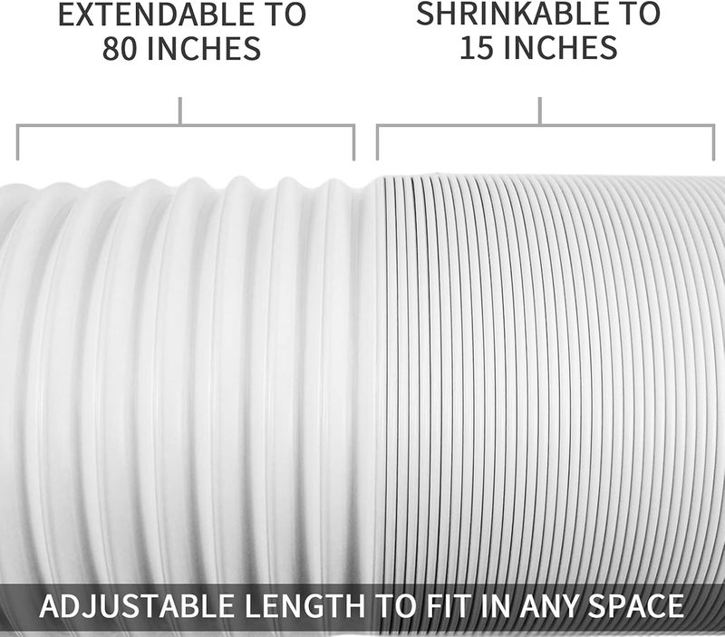 Qualward Portable Air Conditioner Hose 5.9 Inch Diameter - Exhaust Vent with Anti-Clockwise Thread, Up to 80 Inches - Image 5