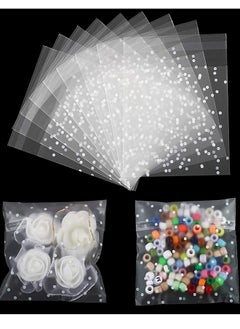 HomarKet 100PACK Self Adhesive Cookie Bags Cellophane Treat Bags Party Favor Packaging Candy Bags for Gift Giving with Stickers(White Polka Dot,14x14 cm)  - Image 4
