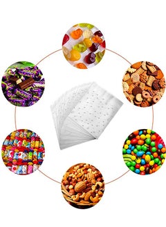 HomarKet 100PACK Self Adhesive Cookie Bags Cellophane Treat Bags Party Favor Packaging Candy Bags for Gift Giving with Stickers(White Polka Dot,14x14 cm)  - Image 5