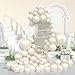 Yumiche Pearl Balloon Arch Pearl White Sand Double Stuffed Balloons Arch With Pearl Stickers 5101218 Inch Bridal Shower Balloon Arch Pearl Ivory Balloon Garland For Wedding Birthday Baby Shower Decorations - Image 3