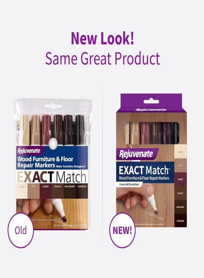 Rejuvenate Exact Match Wood Furniture & Floor Repair Markers, 6 Count, Brown Markers Cover All Scratches, Scuffs And Damage To Wood Furniture And Flooring - Image 2