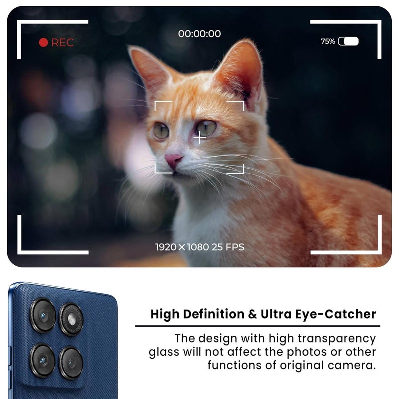 FIRST MART Camera Lens Protectors for Motorola Edge 60 (6.67 Inches) Tough HD Individual Aluminum Alloy Lens Ring Cover, Scratch Resistant, Thin Lens Protection| Black, 1 Pack - Image 4