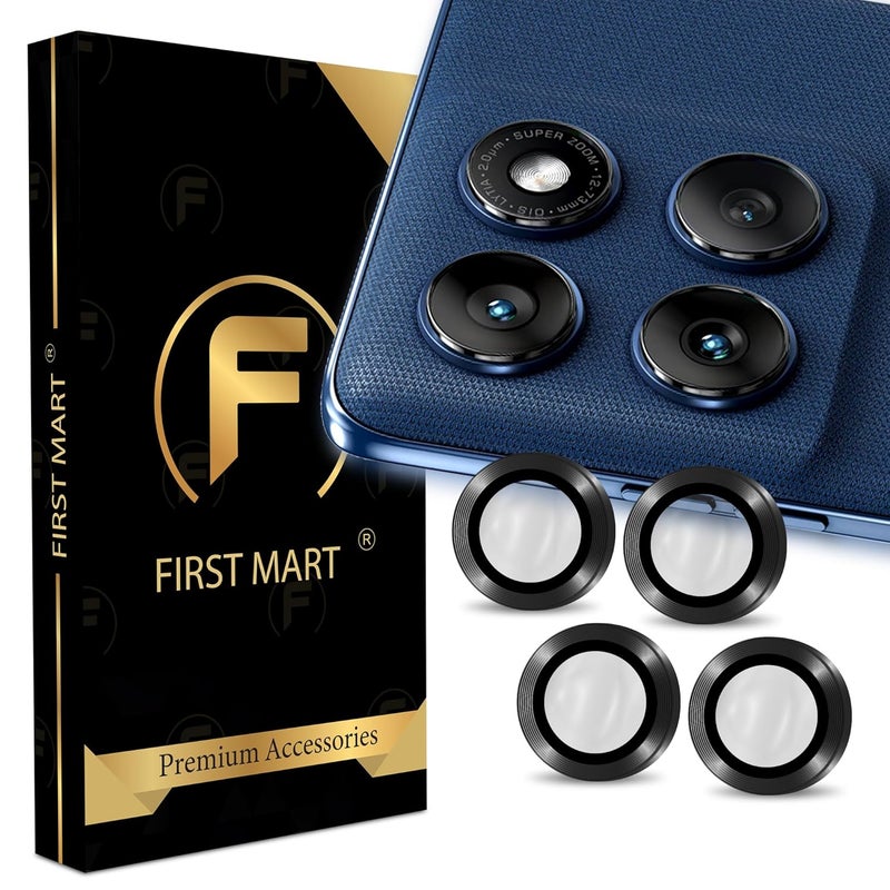 FIRST MART Camera Lens Protectors for Motorola Edge 60 (6.67 Inches) Tough HD Individual Aluminum Alloy Lens Ring Cover, Scratch Resistant, Thin Lens Protection| Black, 1 Pack - Image 1