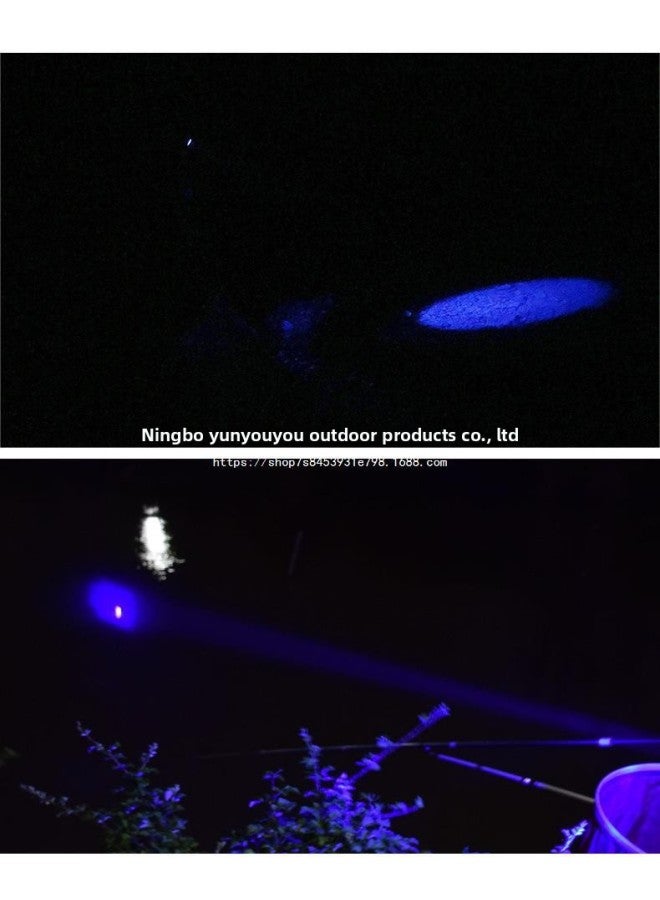 Fishing Light, Night Fishing Light, LED High-power Strong Light, Blue Light, Purple Light, Luminous Xenon Fish Light, Table Fishing Light, Raft Fishing Equipment-Color:White And Blue Dual Light Source Fishing Light + Small Bracket  - Image 4