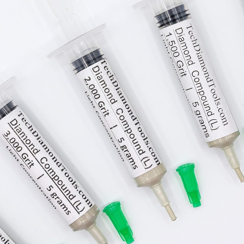 TechDiamondTools Diamond Polishing Compound Kit of 5 Polishing Paste USA Made 1200 1500 2000 3000 4000 Grit for Marble Glass Metal Rock Jewelry Resin Silver Gemstone with 10% of Diamond Powder - Image 3