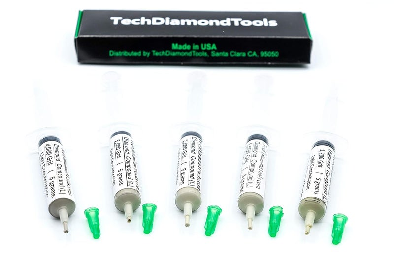 TechDiamondTools Diamond Polishing Compound Kit of 5 Polishing Paste USA Made 1200 1500 2000 3000 4000 Grit for Marble Glass Metal Rock Jewelry Resin Silver Gemstone with 10% of Diamond Powder - Image 4
