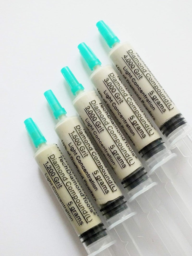 TechDiamondTools Diamond Polishing Compound Kit of 5 Polishing Paste USA Made 1200 1500 2000 3000 4000 Grit for Marble Glass Metal Rock Jewelry Resin Silver Gemstone with 10% of Diamond Powder - Image 2