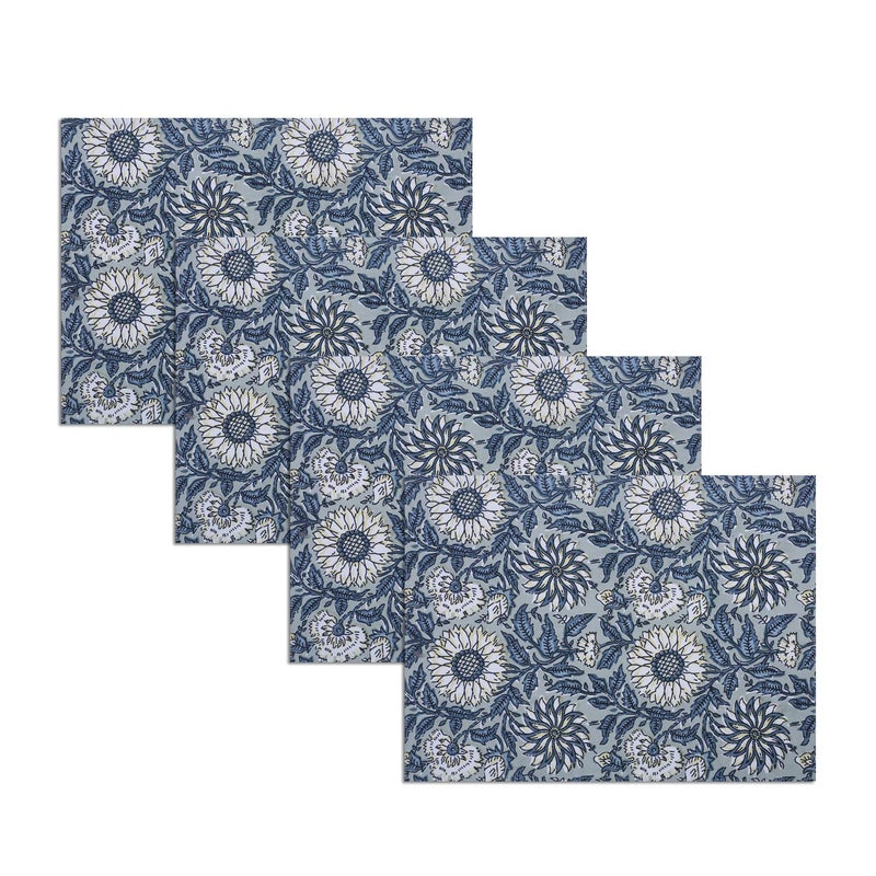 TEXSTYLERS Jaipuri Block Printed Cotton Canvas Set of 4 Pcss Dining Table Placemats