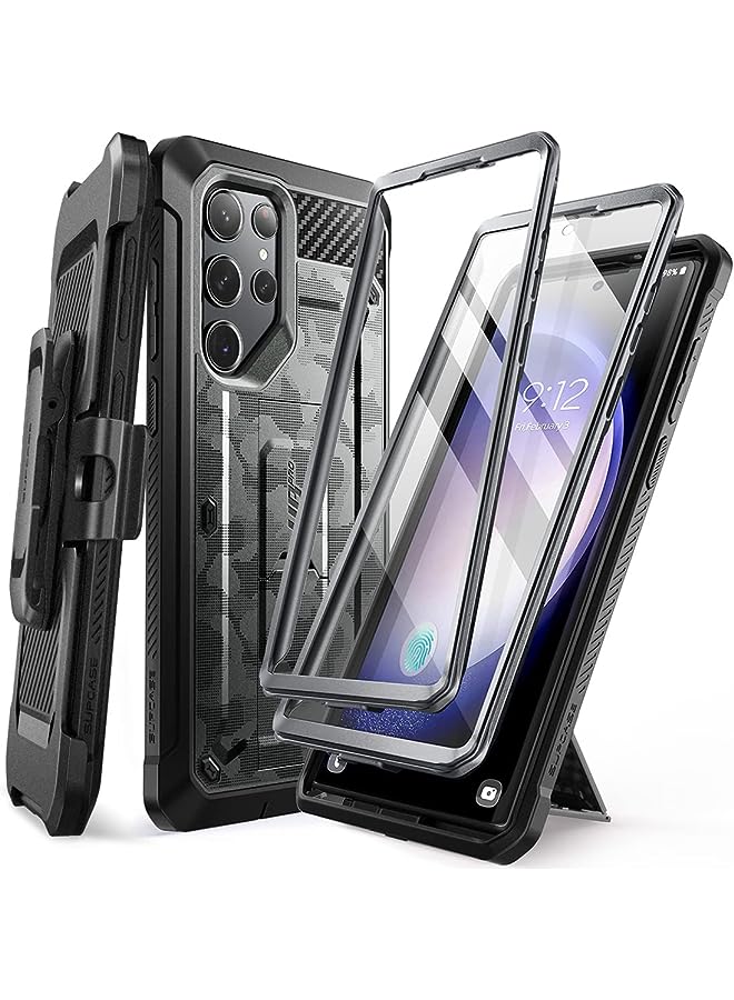 SupCase Unicorn Beetle Pro Case for Samsung Galaxy S23 Ultra 5G (2023), [Extra Front Frame] Full-Body Dual Layer Rugged Belt-Clip & Kickstand Case with Built-in Screen Protector (CamoGray) - Image 1