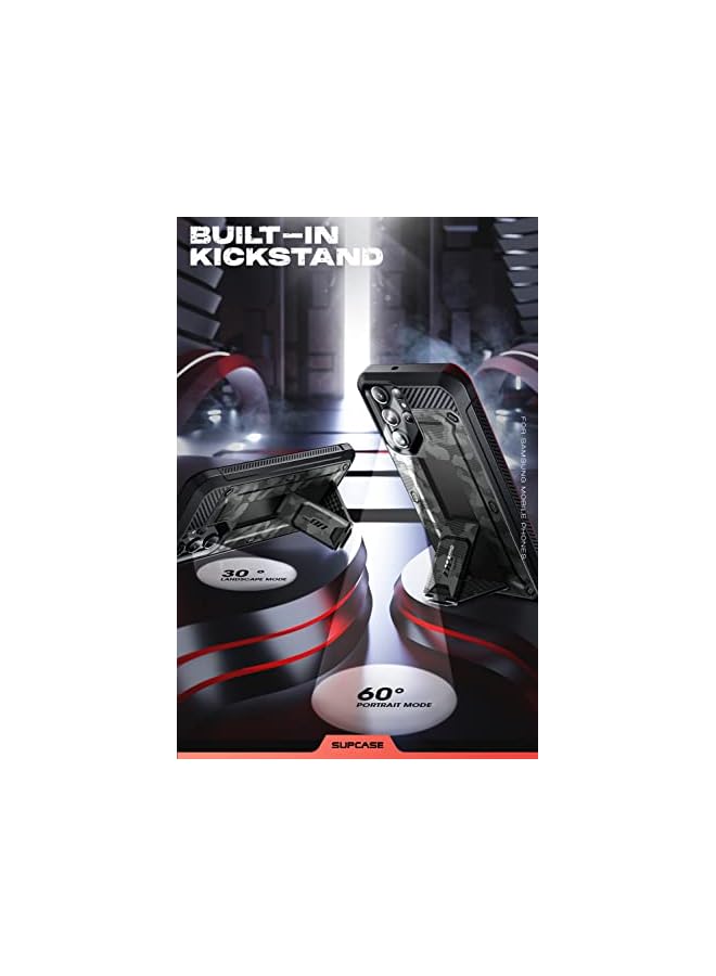 SupCase Unicorn Beetle Pro Case for Samsung Galaxy S23 Ultra 5G (2023), [Extra Front Frame] Full-Body Dual Layer Rugged Belt-Clip & Kickstand Case with Built-in Screen Protector (CamoGray) - Image 4