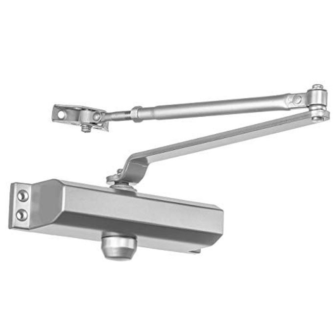 Dynasty Hardware Door Closer, Commercial Hydraulic Closer, Self-Closing, Spring Size 2, ADA Compliant, Surface Mount, Sprayed Aluminum, Series 2000 - Image 1